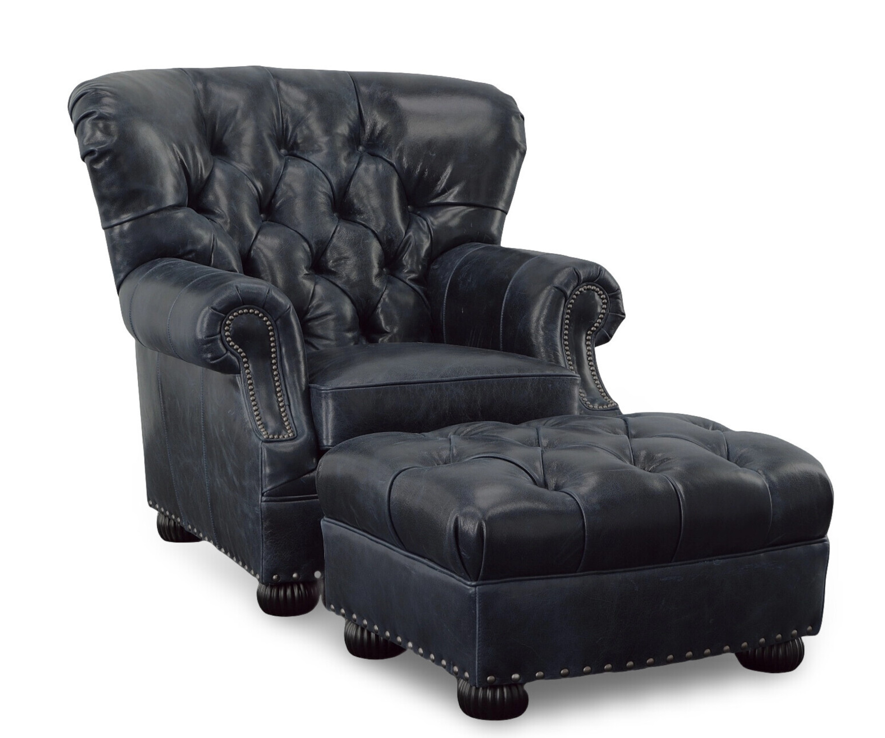 Rugby Chair & Ottoman by CC Leather